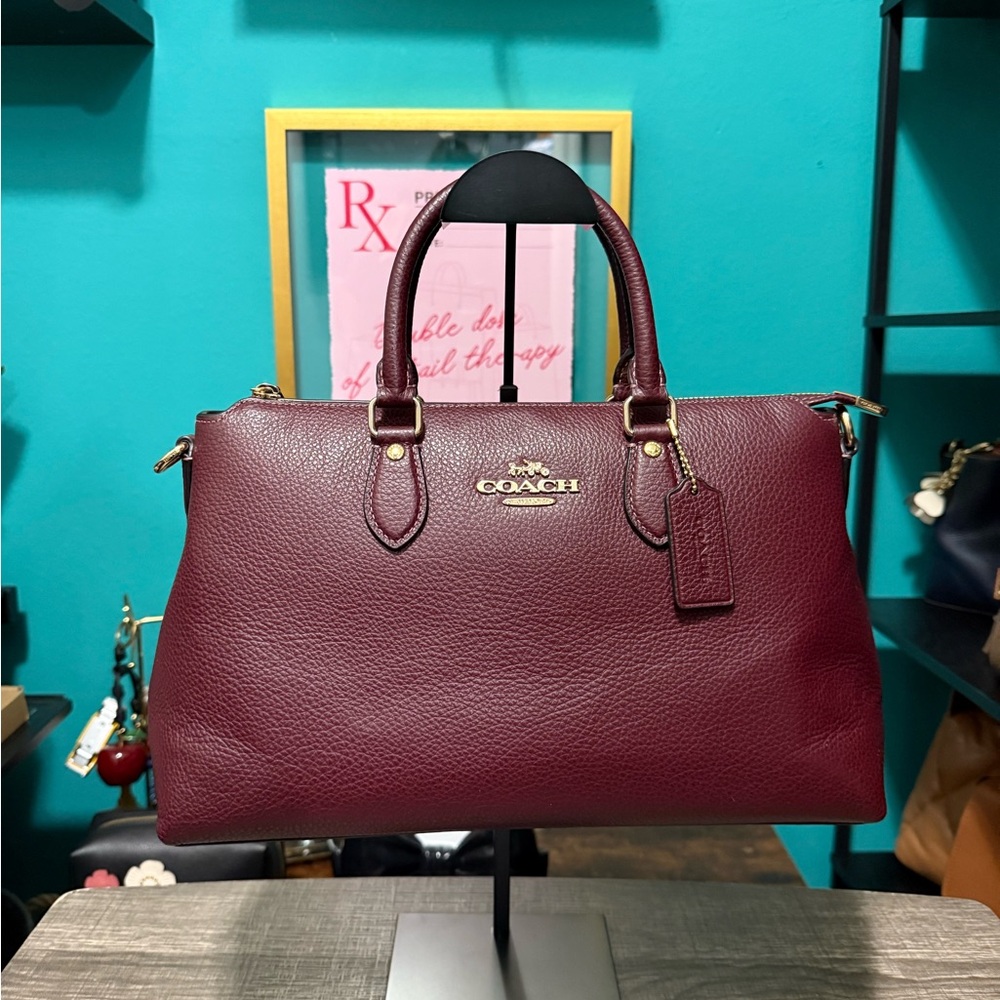 Coach Deep Red Leather Satchel